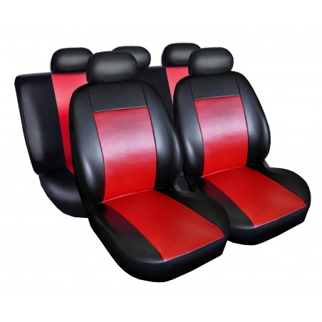 HUSE SCAUNE AUTO FORD FOCUS II PIELE ECO Rosu/Negru