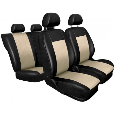 Huse Scaune Auto Opel Astra G Piele Eco Negru /Crem