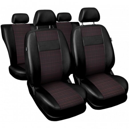 Huse Scaune Auto VW Golf 5 Plus din piele cu stofa  Visiniu