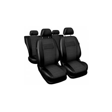 Huse scaune auto Renault Clio II piele cu stofă negru cu gri